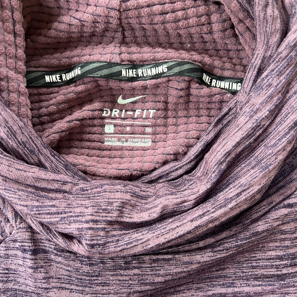 Nike Running Dri-Fit Heathered Purple Running Cowl Neck Pullover Size Small - Picture 2 of 9